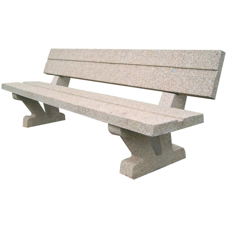 Banc finition gravillons lavés