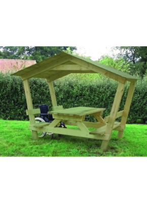 TABLE PIQUE-NIQUE PARASOL PMR* AVEC TOIT