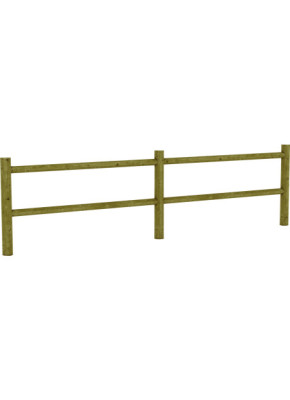 CLÔTURE BOIS BARRIÈRE DOUBLE LISSE