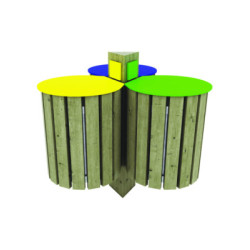 Modèle rond 3 x 50 L + option couvercles