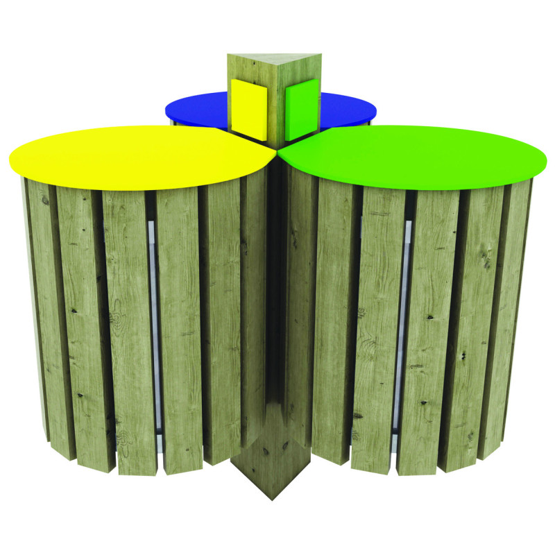 Modèle rond 3 x 50 L + option couvercles