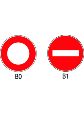 PANNEAUX SENS INTERDIT ET CIRCULATION INTERDITE : TYPE B