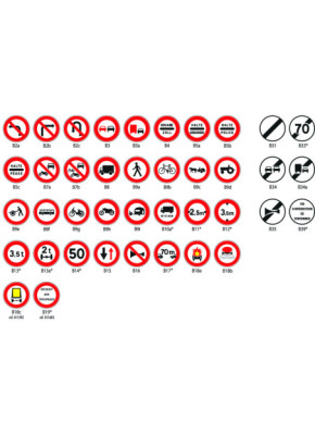 PANNEAUX SIGNALISATION INTERDICTION ET FIN D'INTERDICTION : TYPE B