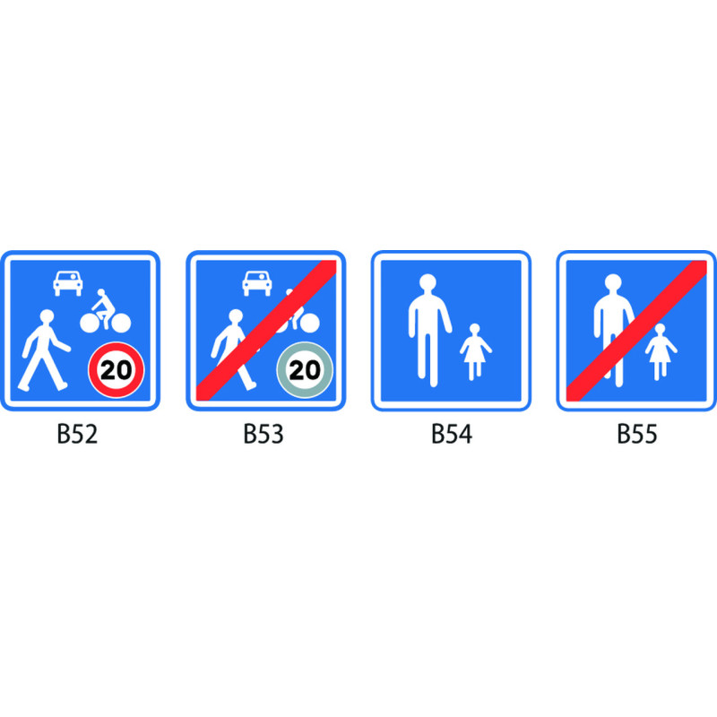 PANNEAUX ROUTIERS ZONE DE RENCONTRE ET AIRE PIÉTONNE : TYPE B