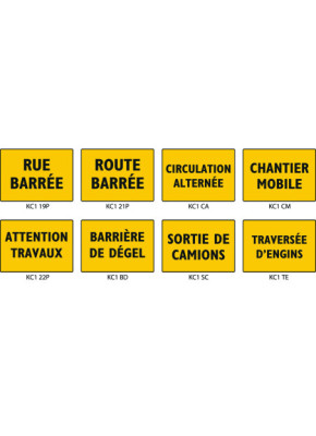 PANNEAUX INDICATION DE CHANTIER : TYPE KC