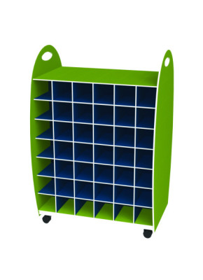 Range serviettes 84 cases anis/bleu