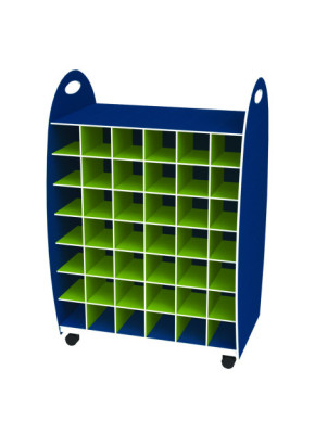 Range serviettes 84 cases bleu/anis