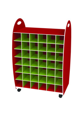Range serviettes 84 cases rouge/anis