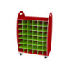 Range serviettes 84 cases rouge/anis