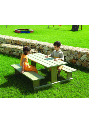 TABLE ET BANQUETTE ENFANT BOIS LOULOU