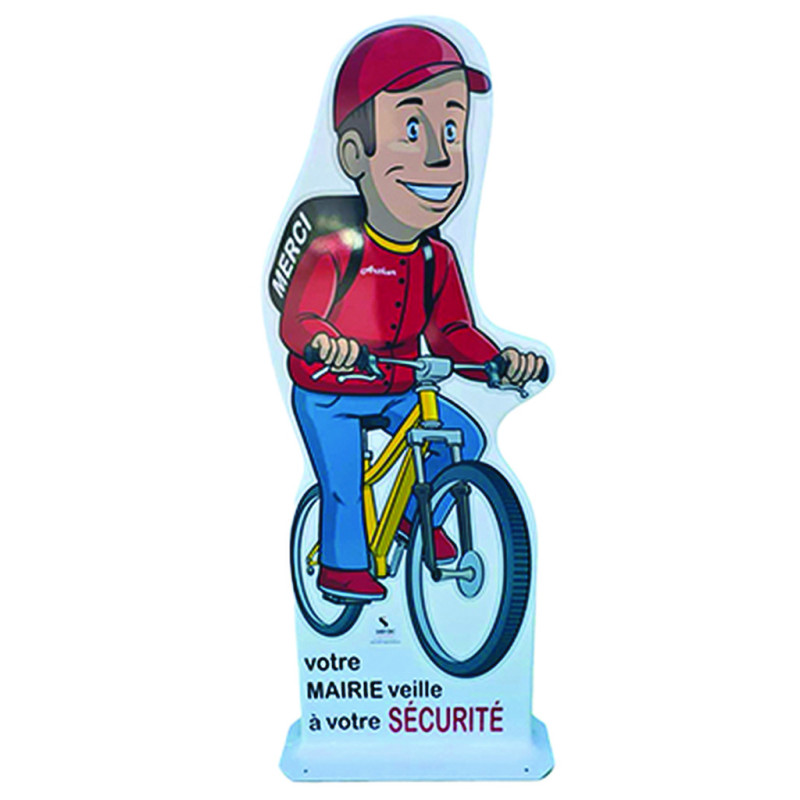 TOTEM SIGNALISATION PETIT ÉCOLIER VÉLO