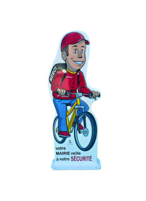 TOTEM SIGNALISATION PETIT ÉCOLIER VÉLO