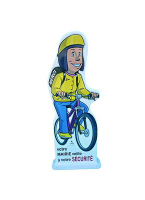 TOTEM SIGNALISATION PETIT ÉCOLIER VÉLO