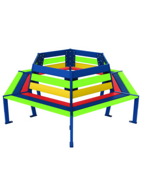 BANC TOUR D'ARBRE ENFANT ARC-EN-CIEL