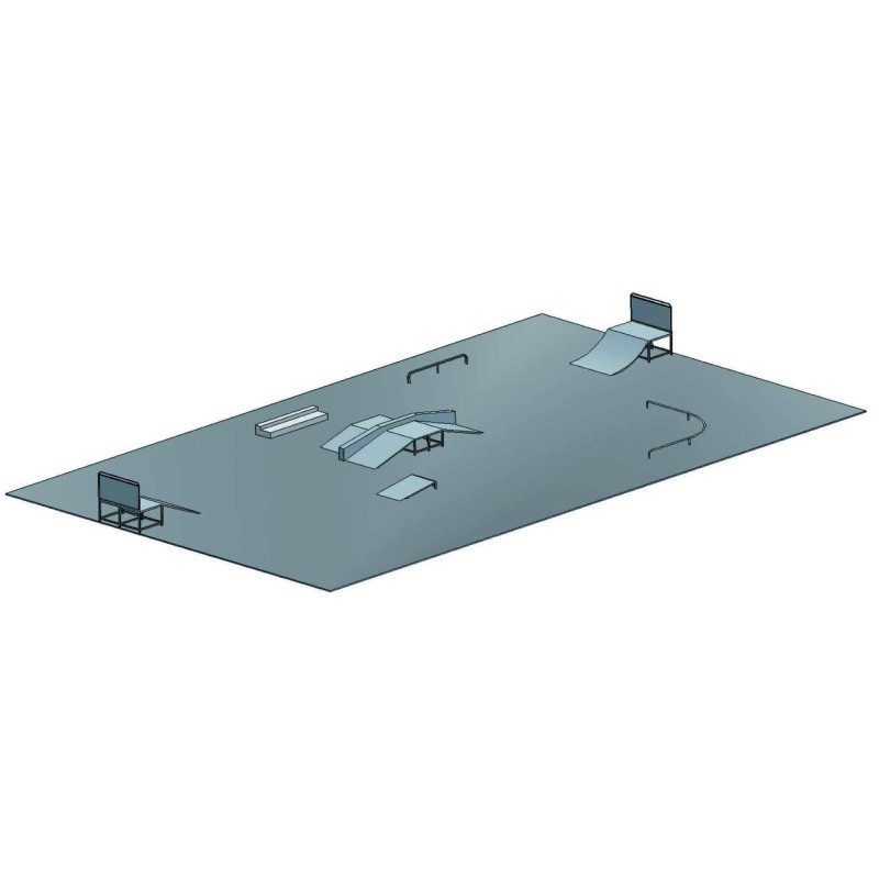 exemple de configuration pour une plateforme enrobé de 30 x 20 m