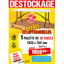 30 TABLES POLYÉTHYLÈNE 1830 MM