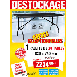 30 TABLES POLYÉTHYLÈNE NOIRES