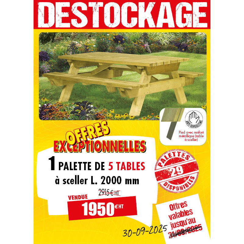 5 TABLES PIQUE-NIQUE BOIS CANADA