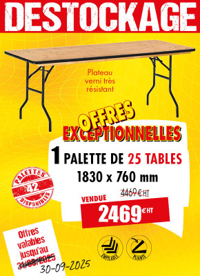 25 TABLES PLIANTES MULTISERVICES