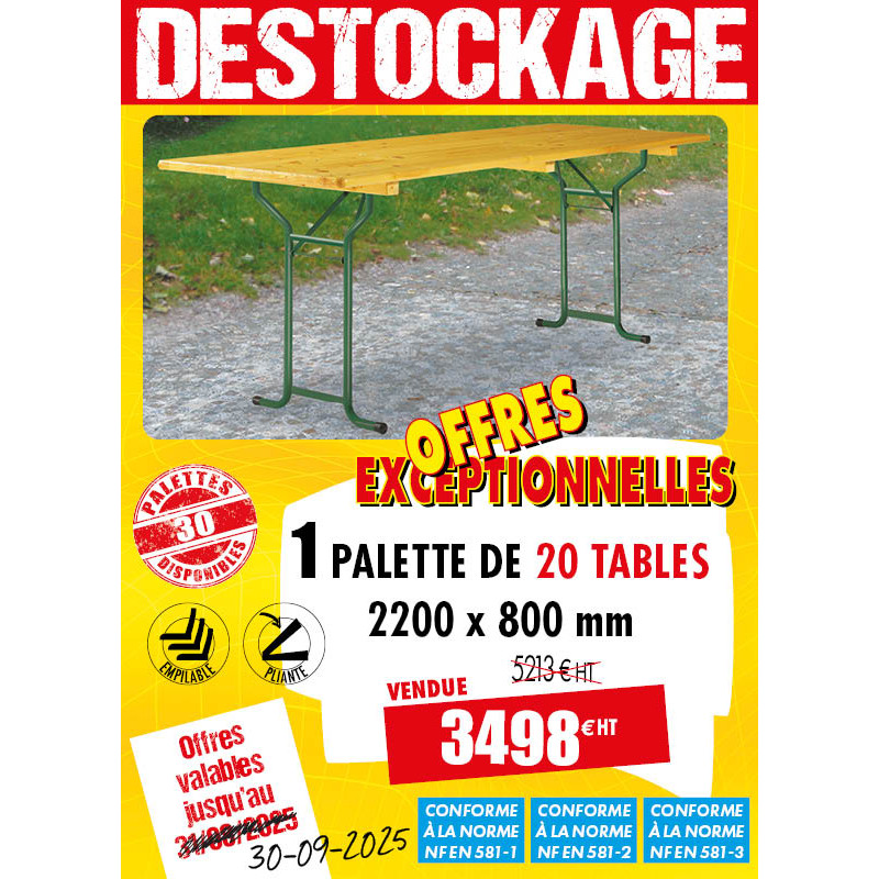 20 TABLES EN BOIS RÉCEPTION