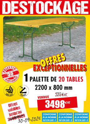 20 TABLES EN BOIS RÉCEPTION
