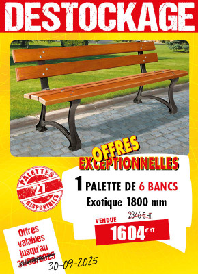 6 BANCS PUBLICS BOIS EXOTIQUE MALOU