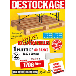 40 BANCS PLIANTS POLYÉTHYLÈNE