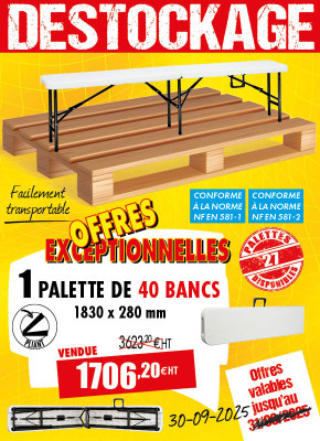 40 BANCS PLIANTS POLYÉTHYLÈNE