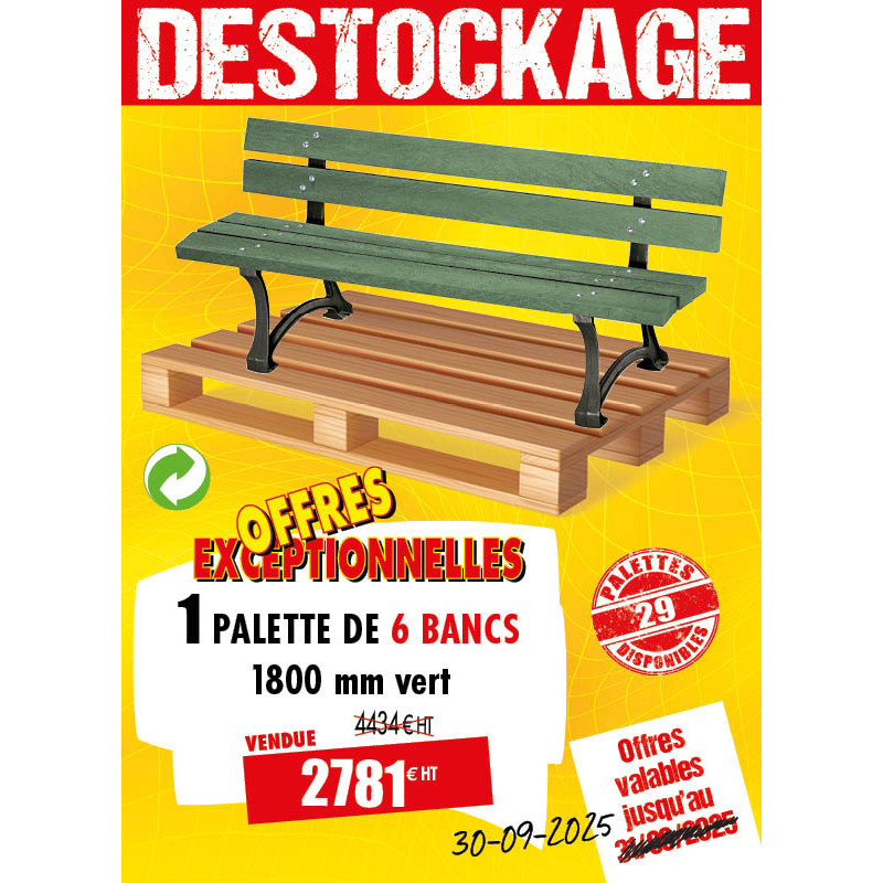 6 BANCS DE VILLE RECYCLÉ MALOU