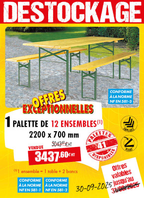 12 ENSEMBLES BRASSERIE 2200 X 700 MM