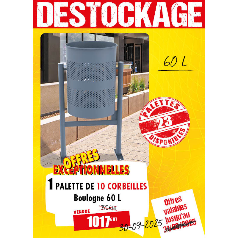 10 CORBEILLES BASCULANTES ACIER BOULOGNE
