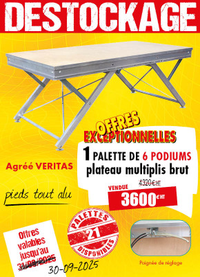 6 PODIUMS MODULABLES HAUTEUR VARIABLE 2 X 1 M