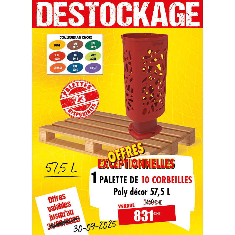 10 CORBEILLES DE VILLE POLY DÉCOR 57,5 L