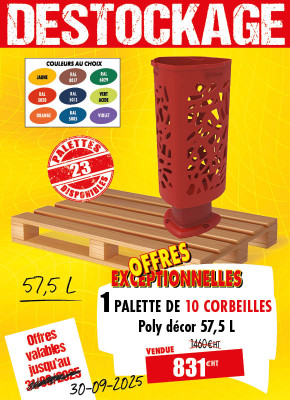 10 CORBEILLES DE VILLE POLY DÉCOR 57,5 L