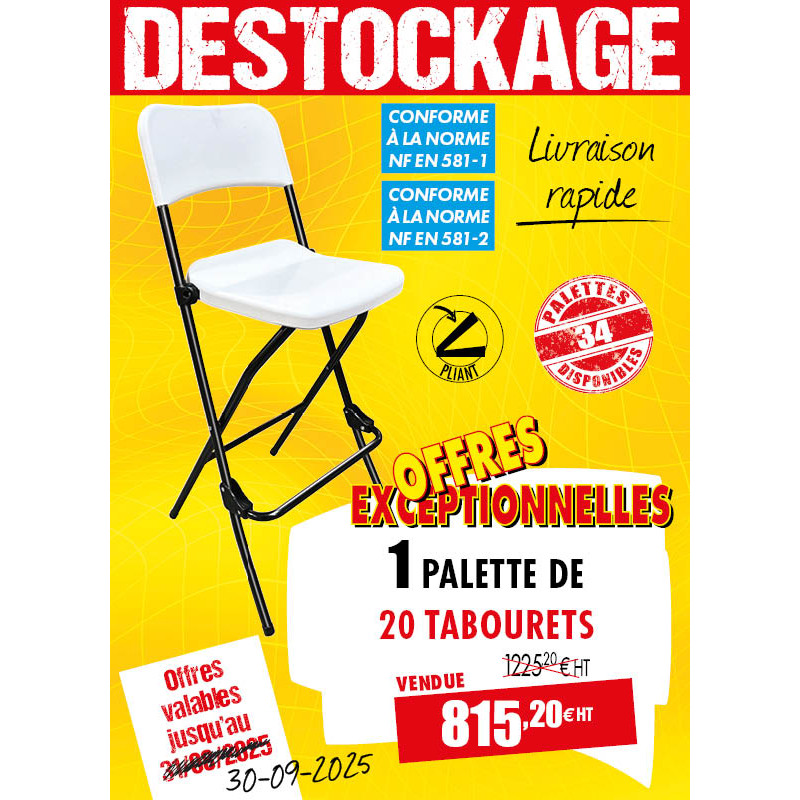 20 TABOURETS HAUTS BLANCS