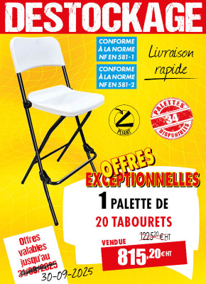 20 TABOURETS HAUTS BLANCS