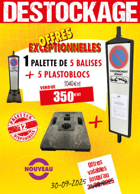5 BALISES ANTI-STATIONNEMENT + 5 PLASTOBLOCS