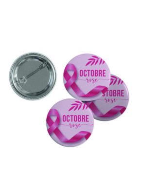 Badge fond rose