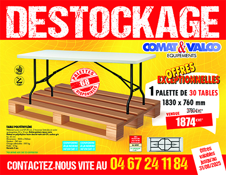 Destockage mobilier collectivité Comat et Valco