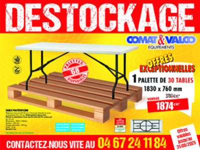 Destockage massif chez Comat & Valco : mobilier collectivités à prix sacrifiés !